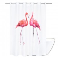 Animal Style Fashion Design Polyester Flamingo Printed Bathroom Curtain