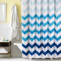 180*200cm Colorful Wave Pattern Printing Polyester Shower Curtain