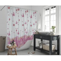 %100 Polyester Printed Extra Long Made in Turkey Waterproof Shower Curtain