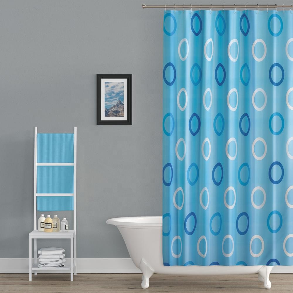 %100 Polyester Shower Curtain Made in Turkey Extra Long Shower Curtain Water Proof